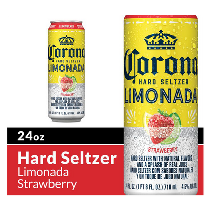 Corona Hard Seltzer Limonada Strawberry Single 24 oz Can 4.5% ABV