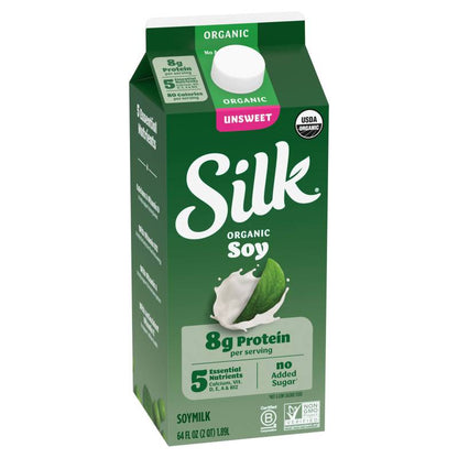 Silk Organic Unsweet Soy Milk 1/2 Gallon