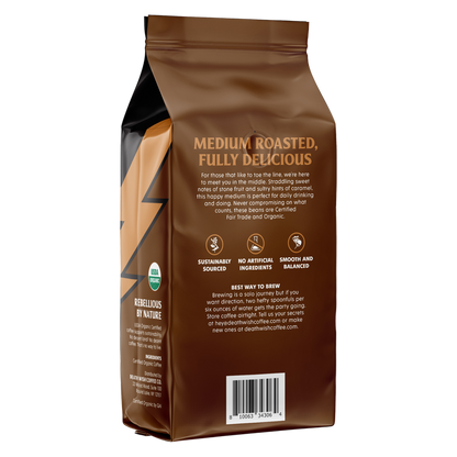 Death Wish Coffee Organic Medium Roast Ground Coffee 10oz Bag