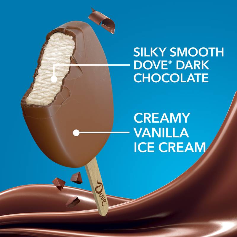 DOVE Vanilla Ice Cream Bars Coated With Milk Chocolate, 3ct
