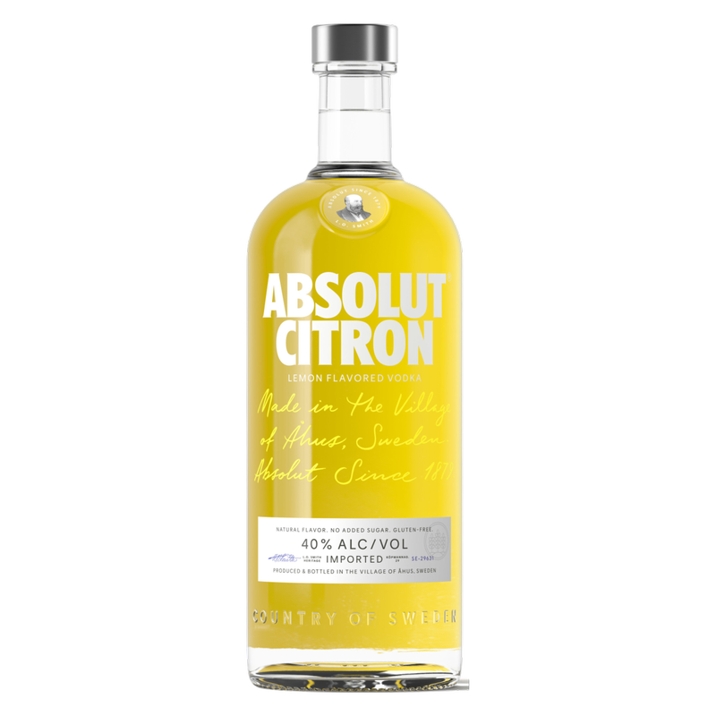 Absolut Citron Flavored Vodka 1L (80 Proof)