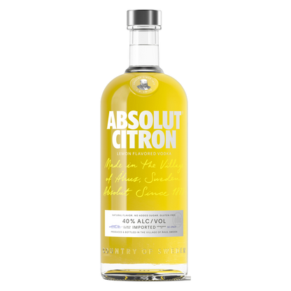 Absolut Citron Flavored Vodka 1L (80 Proof)