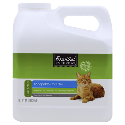 Essential Everyday Scoopable Cat Litter, Unscented 14lb