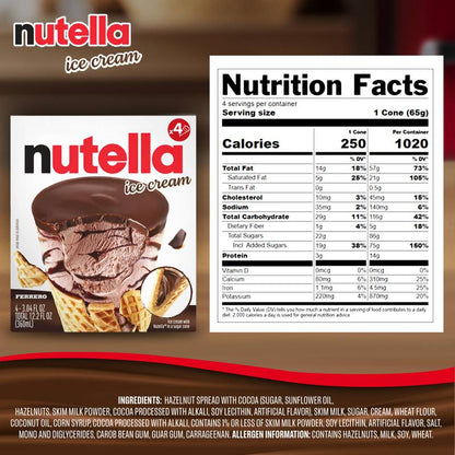 Nutella Ice Cream Cones, 4ct