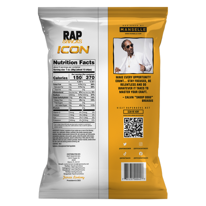 Rap Snacks OG BBQ Cheddar Chips (Snoop Dogg), 2.5oz - Rap Snacks