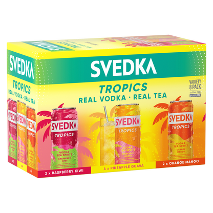 SVEDKA Tropics Vodka Tea Spritz Variety 8 pk 355ml Can 5% ABV