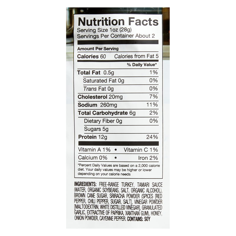 Think Jerky Sriracha Honey Free Range Turkey Jerky 2.2oz