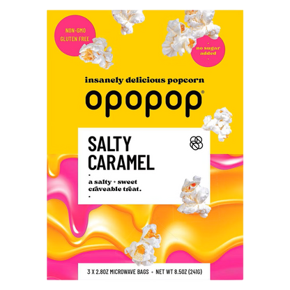 Opopop Microwave Popcorn Salty Caramel, 8.5oz