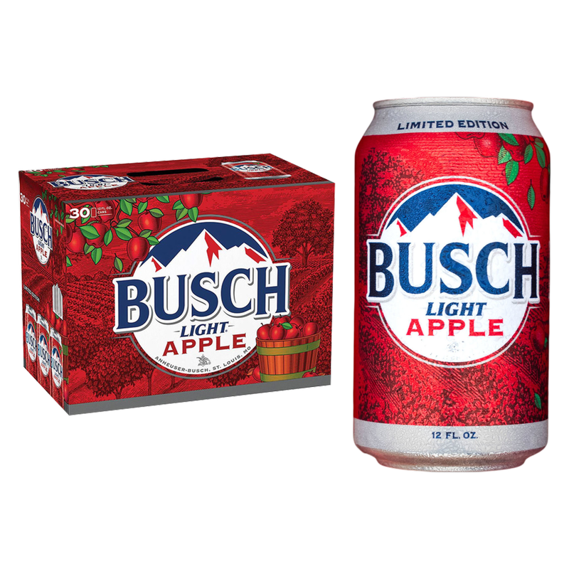 Busch Light Apple 30pk 12oz Can 4.1% ABV - Busch Light – BevMo!