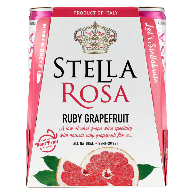 Stella Rosa Ruby Rose Grapefruit Semi-Sweet Rose Wine 2Pk/250 ml