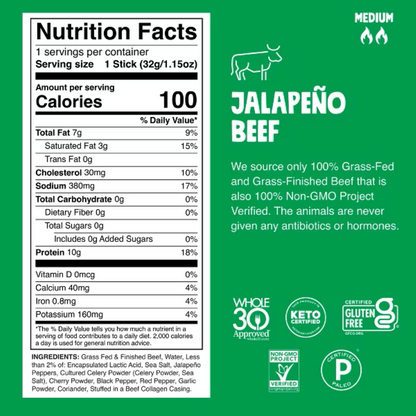 Chomps Jalapeno Beef Stick, 1.15oz