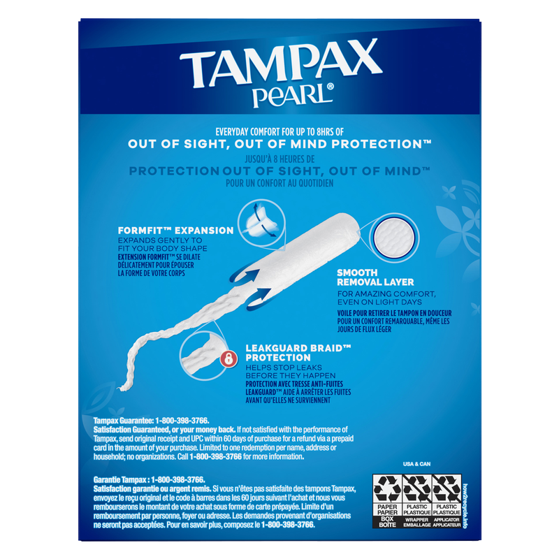 Tampax Pearl Plastic Tampons Regular Unscented 18ct