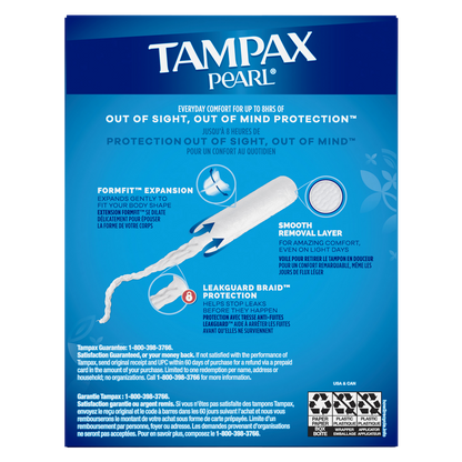 Tampax Pearl Plastic Tampons Regular Unscented 18ct