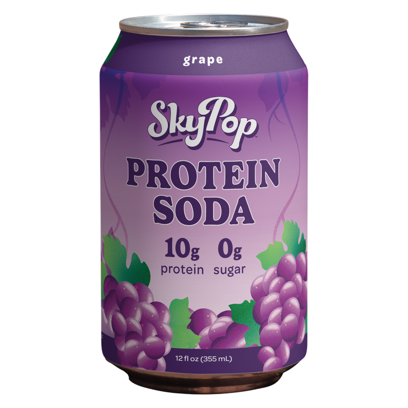 SkyPop Grape Protein Soda 12oz Can