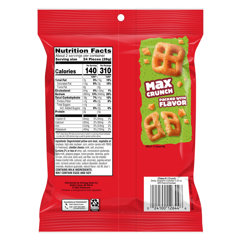 Cheez-it Crunch Zesty Jalapeno, 2.25 oz