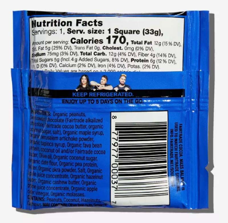 Mid-Day Squares Crunchy Peanut Functional Snack Bar, 1.03oz