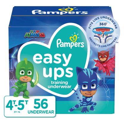 Pampers 56ct EasyUps Training Underwear, 4T/5T, Super Boy
