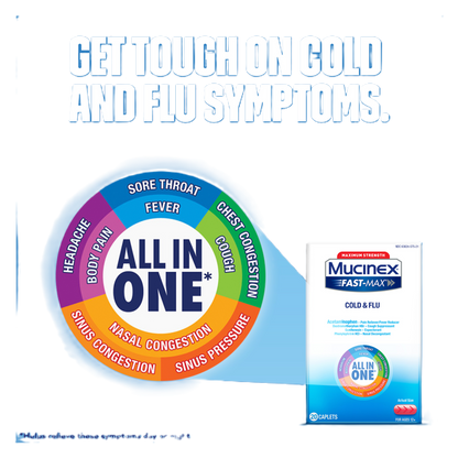 Mucinex Maximum Strength Fast Max Cold & Flu Caplets, 20 Ct