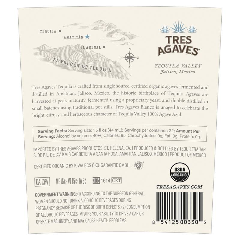 Tres Agave Blanco Tequila 750ml