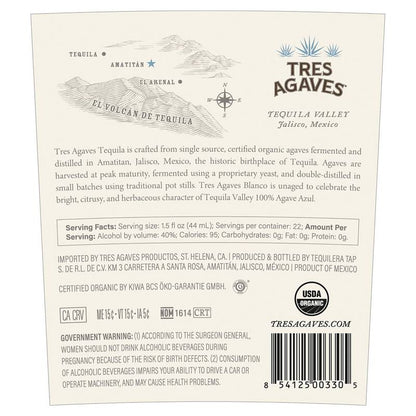 Tres Agave Blanco Tequila 750ml
