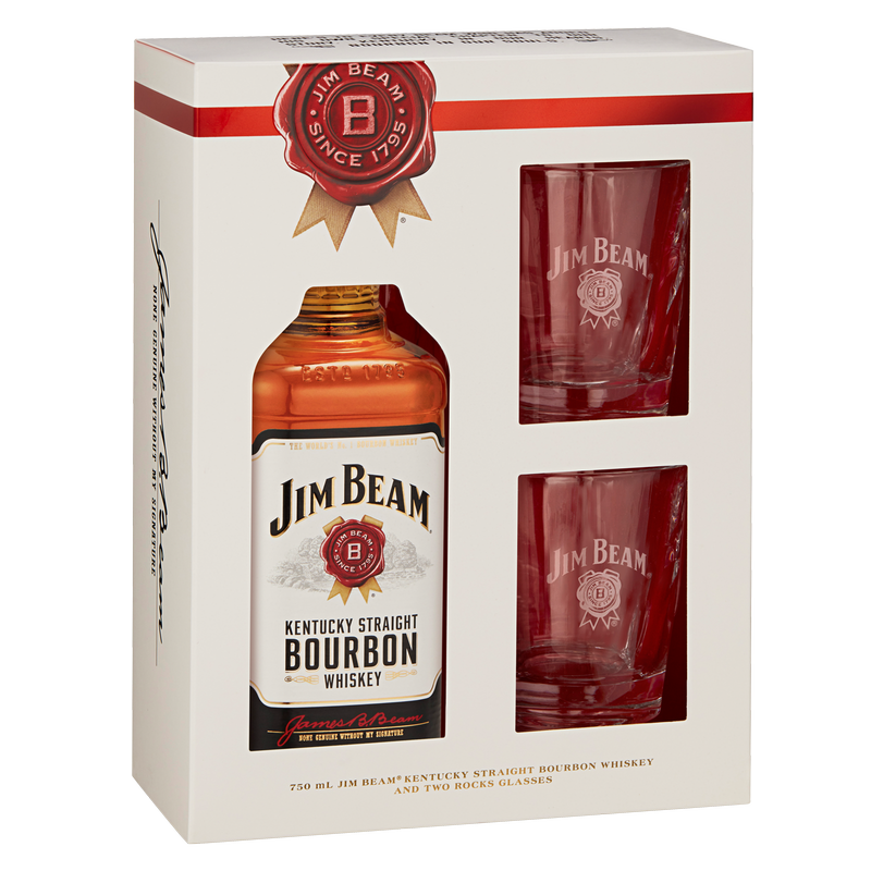 Jim Beam Bourbon Gift Set 750ml - Jim Beam – BevMo! Jim Beam Bourbon Gift Set 750ml - Jim Beam – BevMo!
