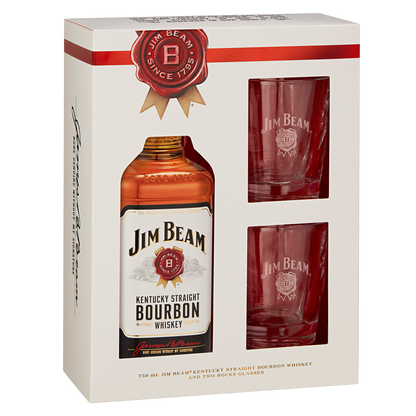 Jim Beam Bourbon Gift Set 750ml