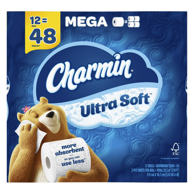 Charmin 12 Mega Rolls, Toilet Paper Ultra Soft