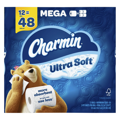 Charmin 12 Mega Rolls, Toilet Paper Ultra Soft