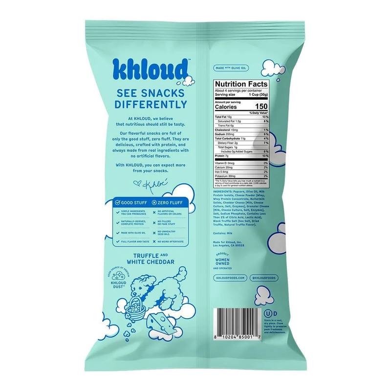 Khloud Truffle and White Cheddar Protein Popcorn 4oz