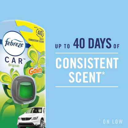 Febreze Car Air Freshener, Automotive Vent Clip, Linen & Sky Scent, 2 Count