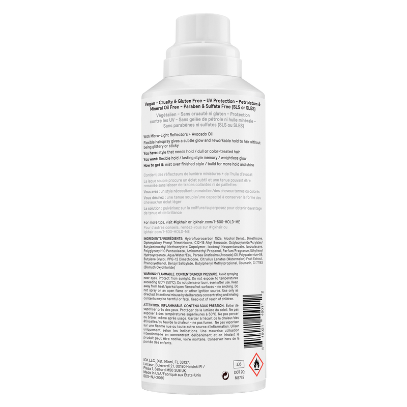 IGK Flexible Hold Hairspray: 1-800-HOLD-ME No-Crunch 5oz