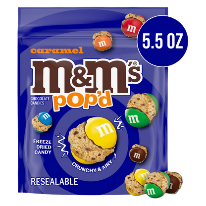 M&M'S Pop'd Caramel Milk Chocolate Freeze-Dried Candy, 5.5 oz