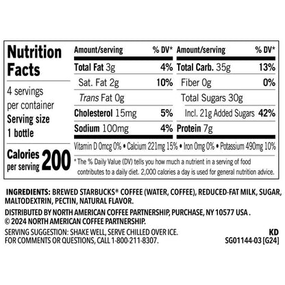 Starbucks Vanilla Frappuccino 4pk 9.5oz Btl