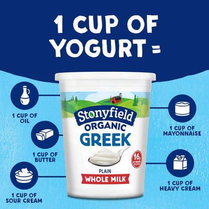 Stonyfield Organic Plain Greek Whole Milk Yogurt - 30oz
