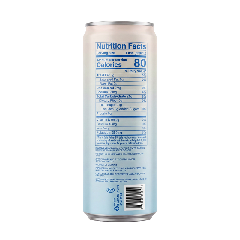 Good Nut Premium Organic Sparkling Coconut Water 11.8oz Can