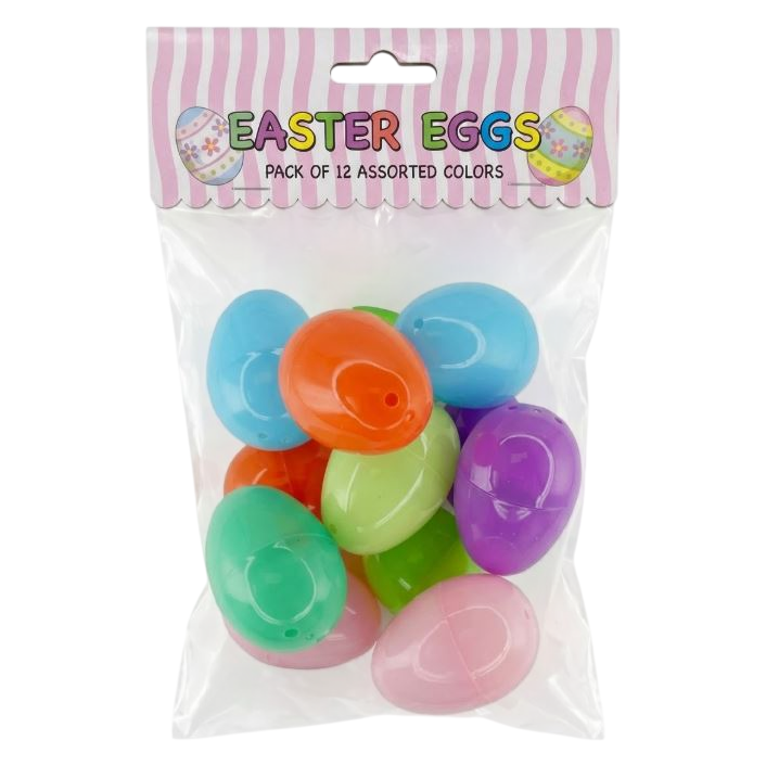 Plastic Fillable Easter Eggs 12ct