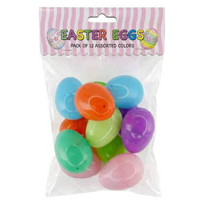 Plastic Fillable Easter Eggs 12ct