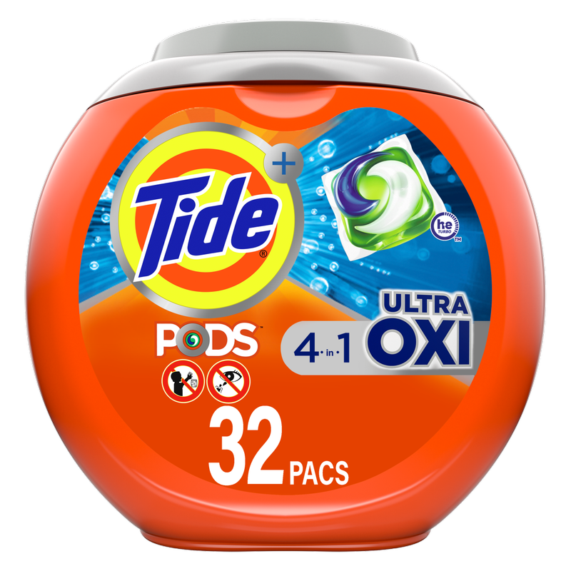Tide PODS Liquid Laundry Detergent Pacs with Ultra Oxi 32ct