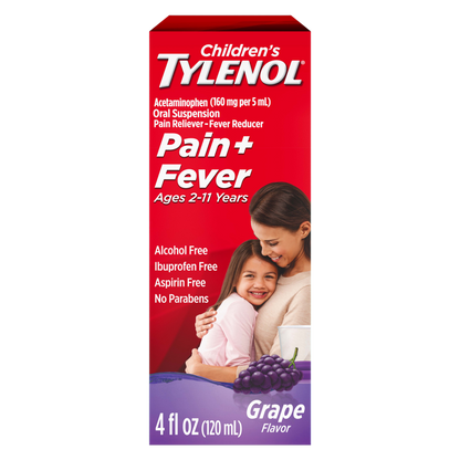 Tylenol Children's Pain Reliever & Fever Reducer Grape Liquid 4oz
