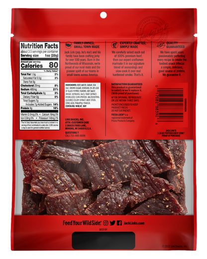 Jack Link's Peppered Beef Jerky, 3.25oz