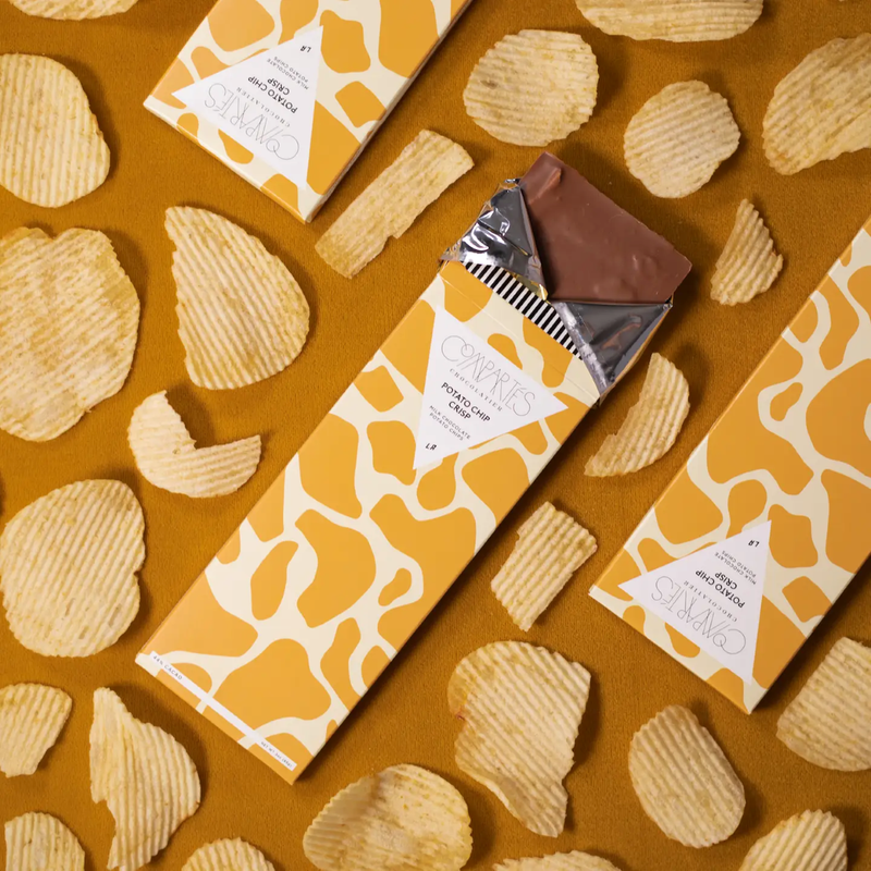 Compartes Potato Chip Crisp Milk Chocolate Bar, 3.2 oz