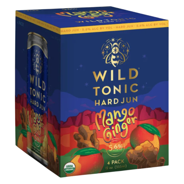 Wild Tonic Mango Ginger Hard Kombucha 4pk 12oz Can 5.6% ABV