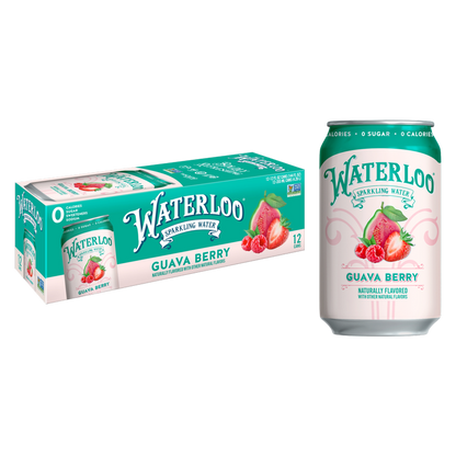 Waterloo 12pk Guava Berry Sparkling Water 12oz Cans
