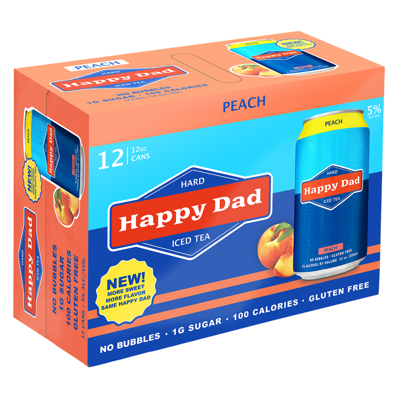 Happy Dad Hard Peach Tea 12pk 12oz Can