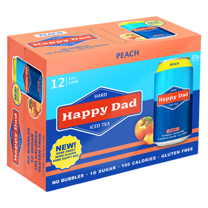 Happy Dad Hard Peach Tea 12pk 12oz Can