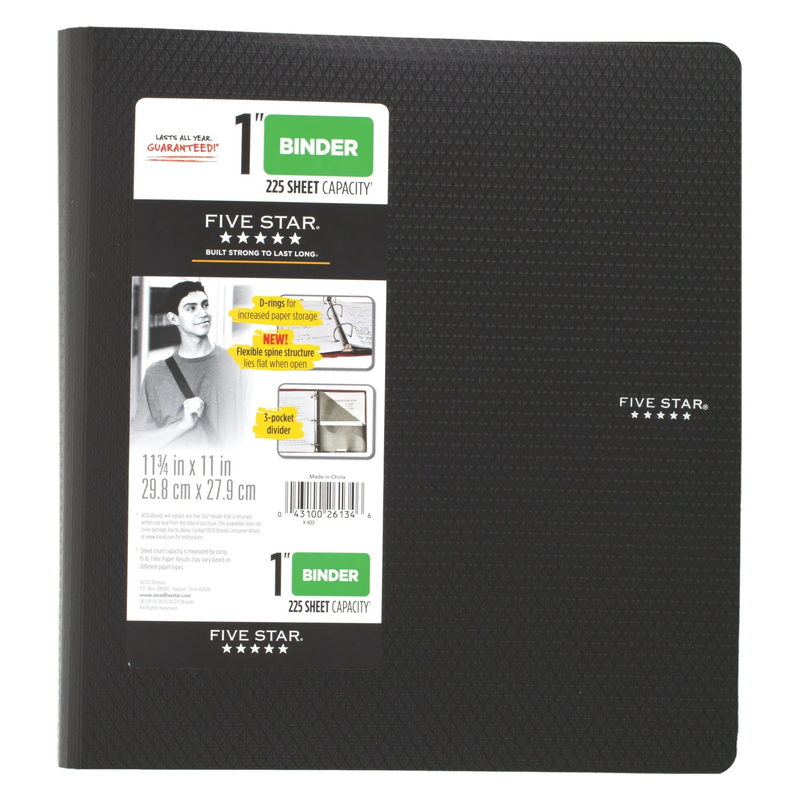 Five Star Binder 11 3/4" x 11 Assorted