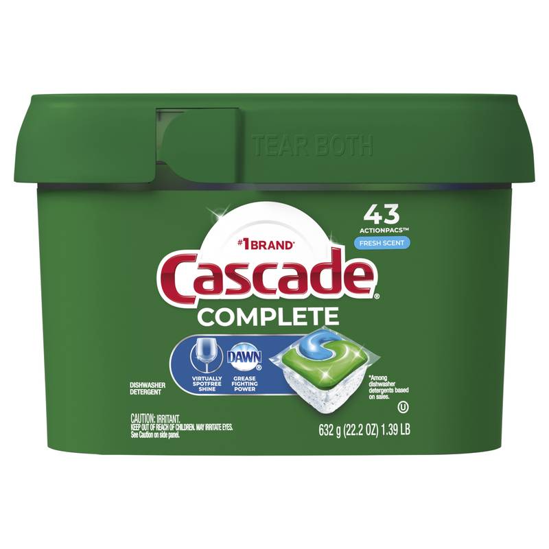 Cascade Complete Pods ActionPacs Dishwasher Detergent Fresh 43ct