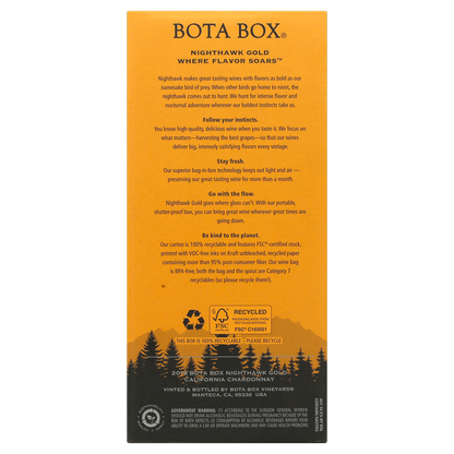 Bota Box Nighthawk Gold Buttery Chardonnay 3 L Box