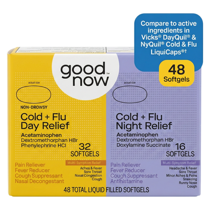 Goodnow Day & Night Cold + Flu Relief Softgels 48ct