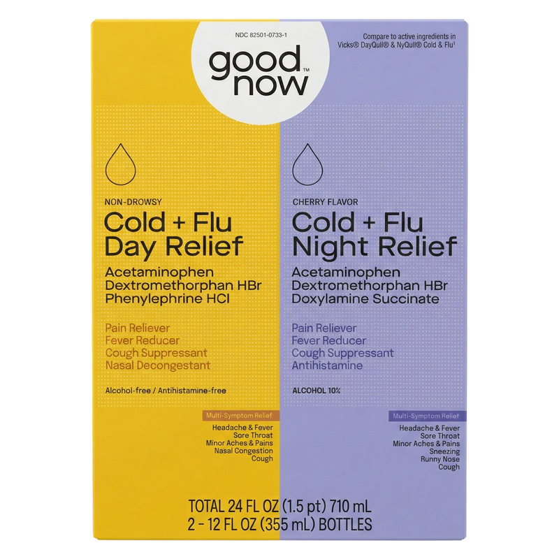 Goodnow Day & Night Cold + Flu Relief Liquid 2pk Cherry Flavor -12 fl oz